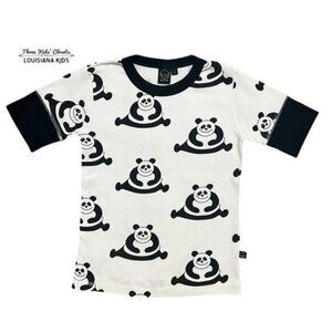 idaT Denmark Sz 122 (7Y) Black & White Panda Shirt